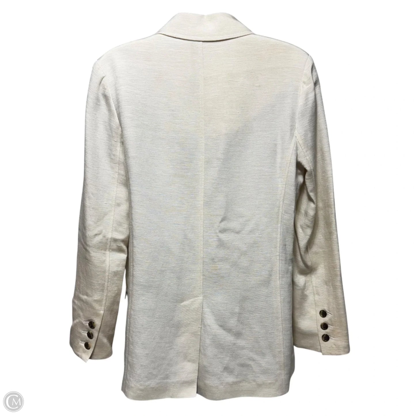 Liam Silk & Linen Boyfriend Blazer By Tibi In Cream, Size: 4