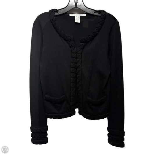 Wool Sweater Cardigan Designer By Diane Von Furstenberg In Black, Size: S