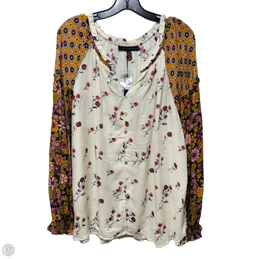 Top Long Sleeve By Jane And Delancey In Floral Print, Size: Xl