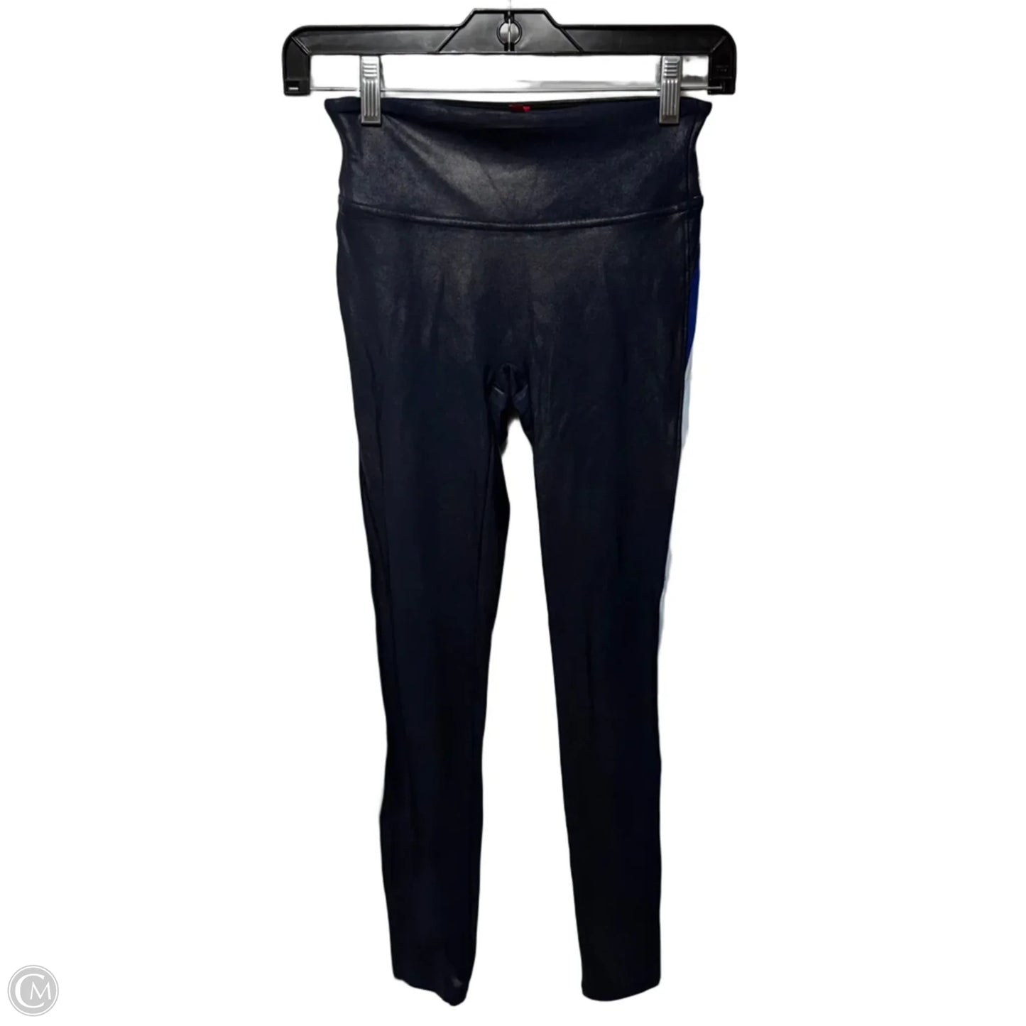 Metallic Athletic Leggings By Spanx In Navy, Size: Xs