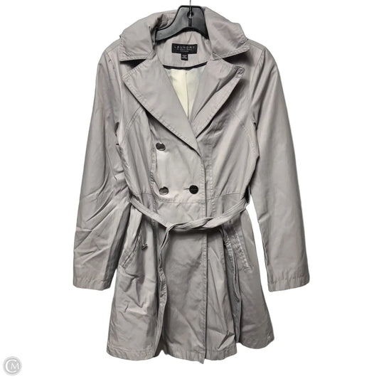 Coat Trench Coat By Laundry In Grey, Size: S