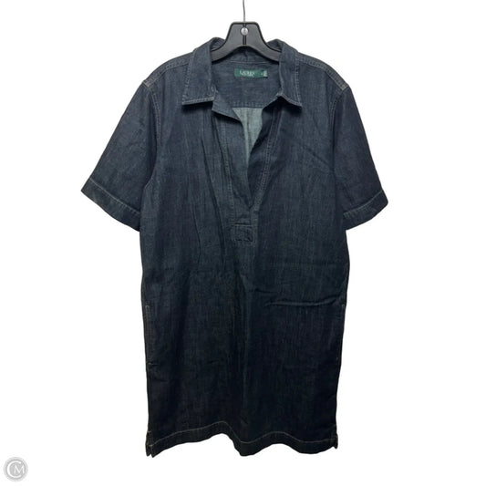 Dress Casual Short By Lauren By Ralph Lauren In Blue Denim, Size: L