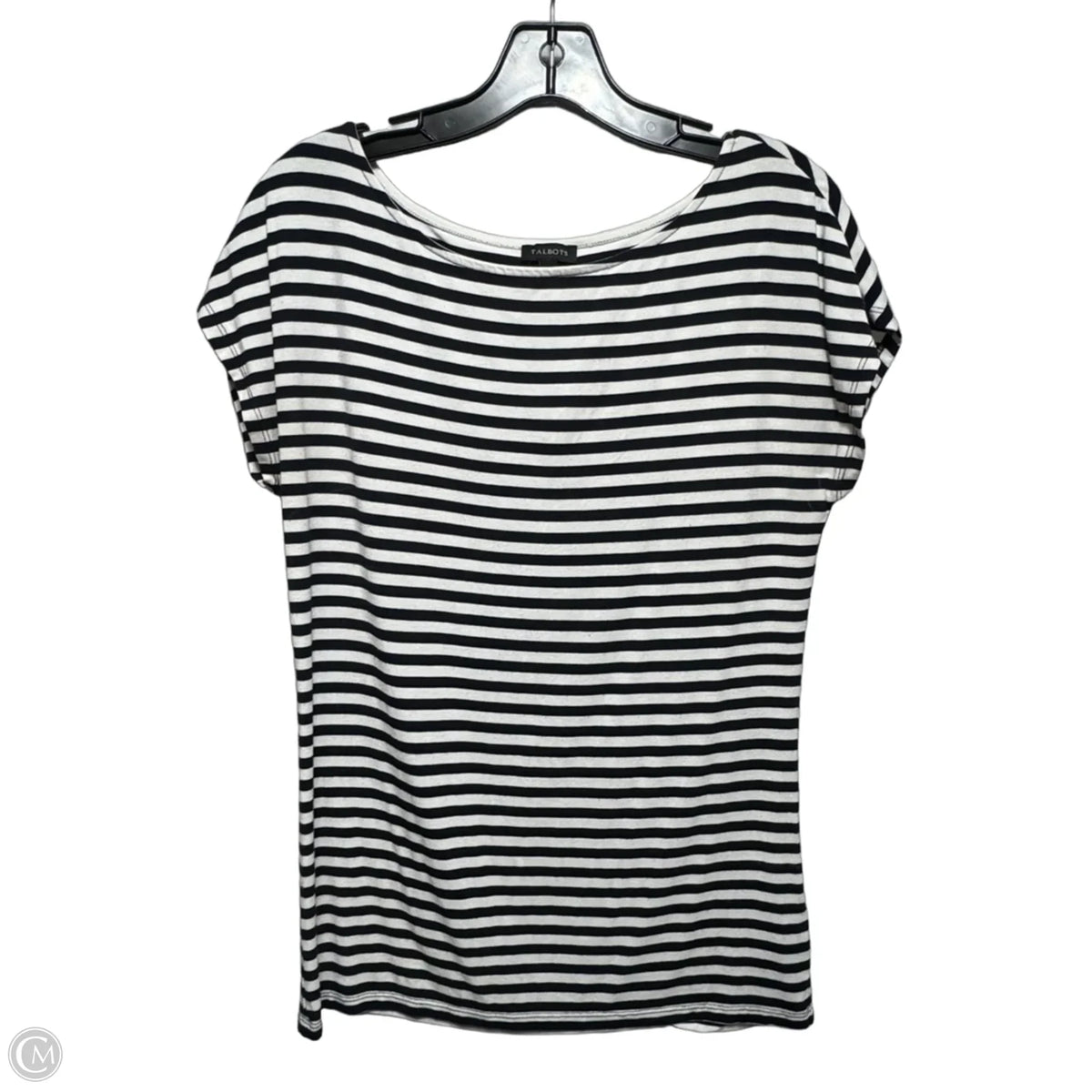 Top Short Sleeve By Talbots In Striped Pattern, Size: S
