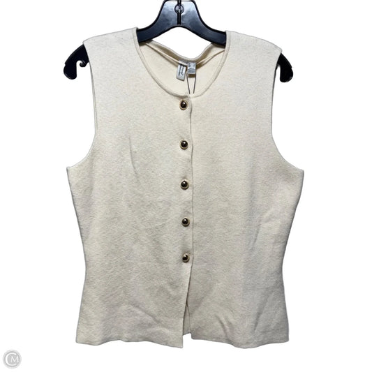 Knit Vest Top Sleeveless By Vero Moda In Cream, Size: L