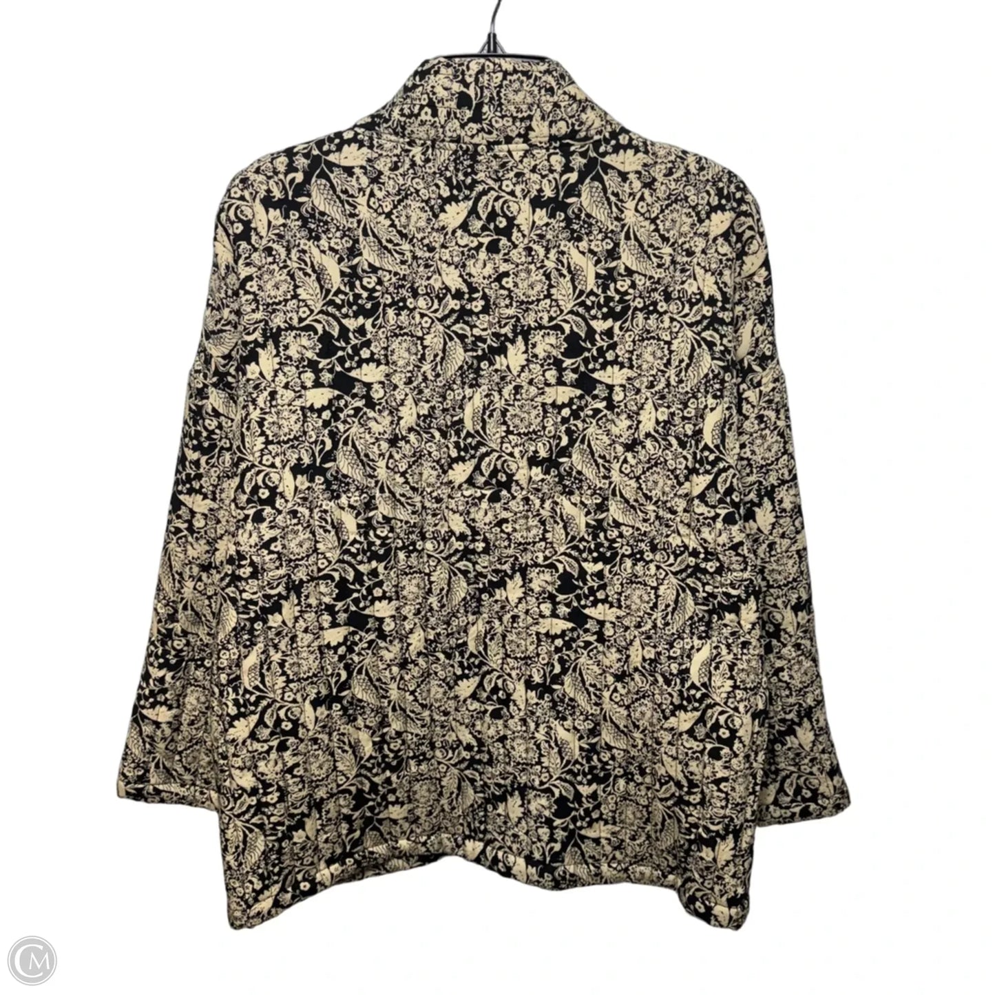 Jacket Quilted By Autres Filles In Black & Cream, Size: S