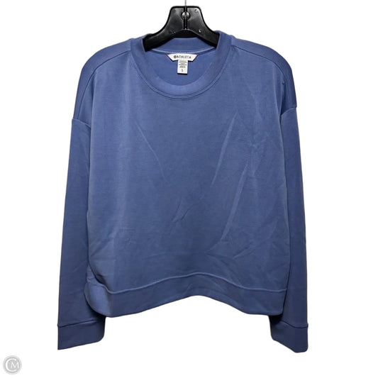 Seasoft Crewneck Sweatshirt Athletic Top Long Sleeve Collar By Athleta In Purple, Size: L