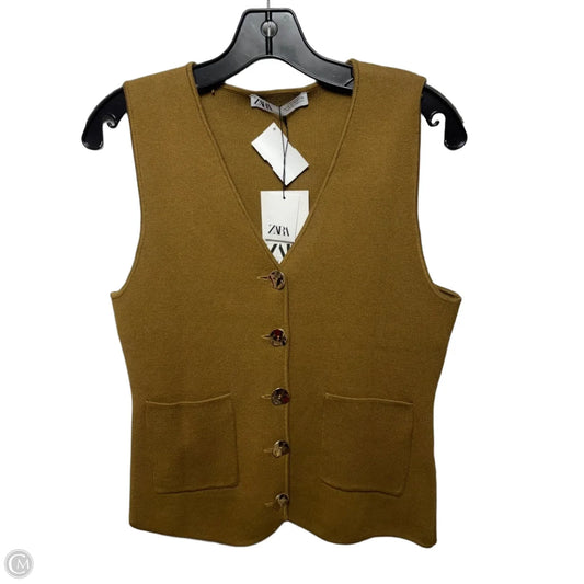 Top Sleeveless By Zara In Green, Size: M
