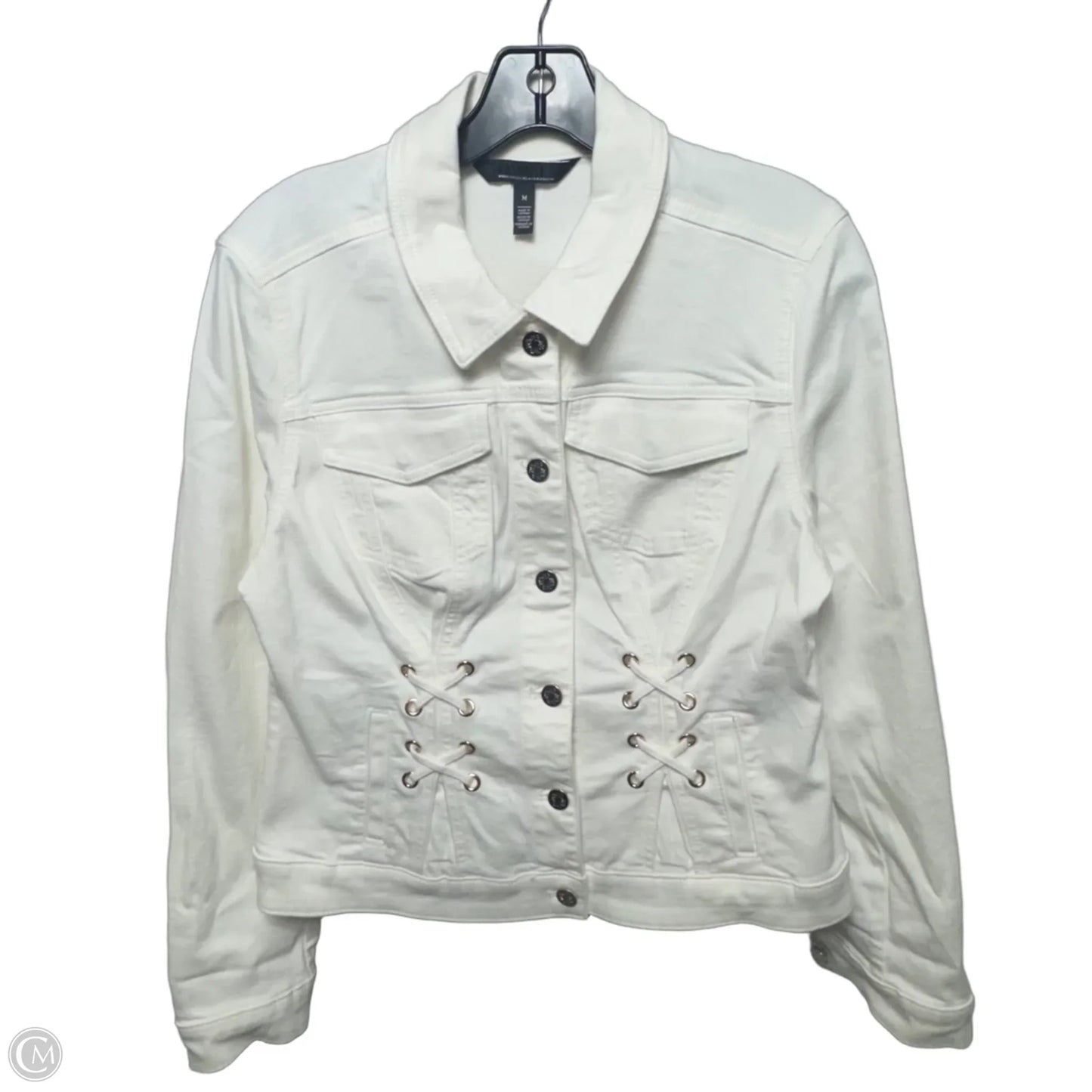 Jacket Denim By White House Black Market In White, Size: M