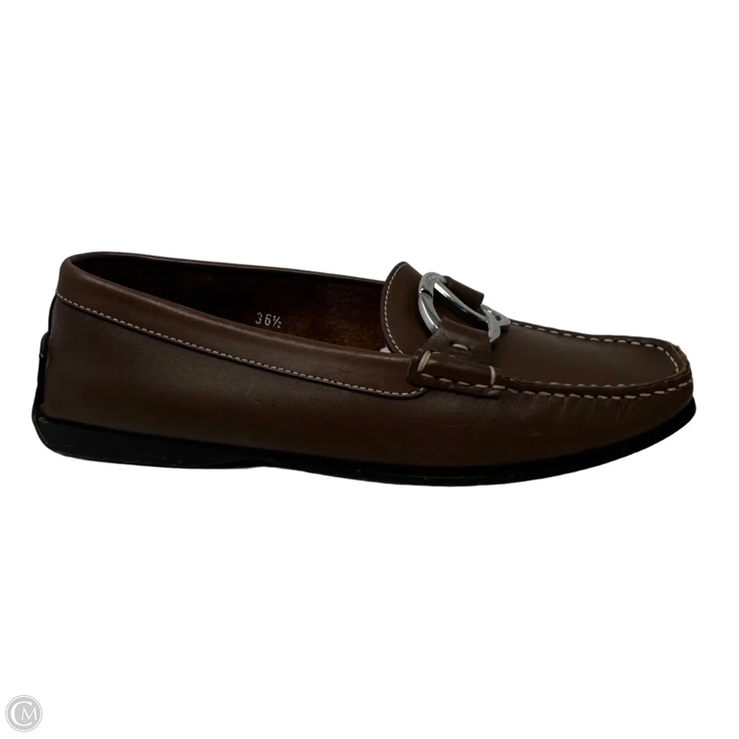 AS IS Leather Buckle Loafers Luxury Designer By Tods In Brown, Size: 6.5 (36.5)