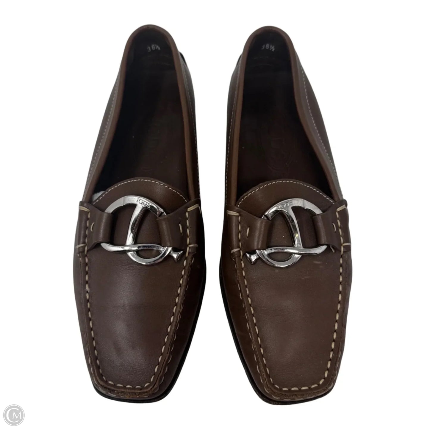 AS IS Leather Buckle Loafers Luxury Designer By Tods In Brown, Size: 6.5 (36.5)