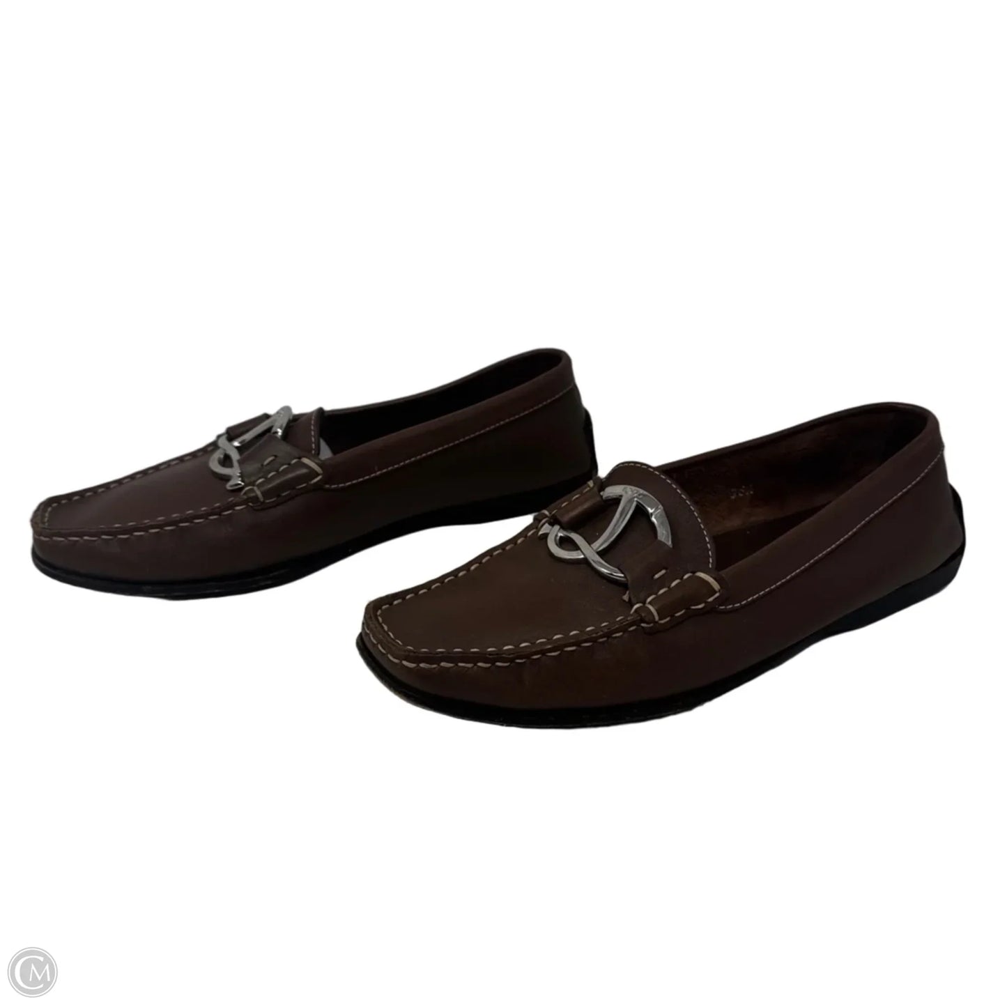 AS IS Leather Buckle Loafers Luxury Designer By Tods In Brown, Size: 6.5 (36.5)