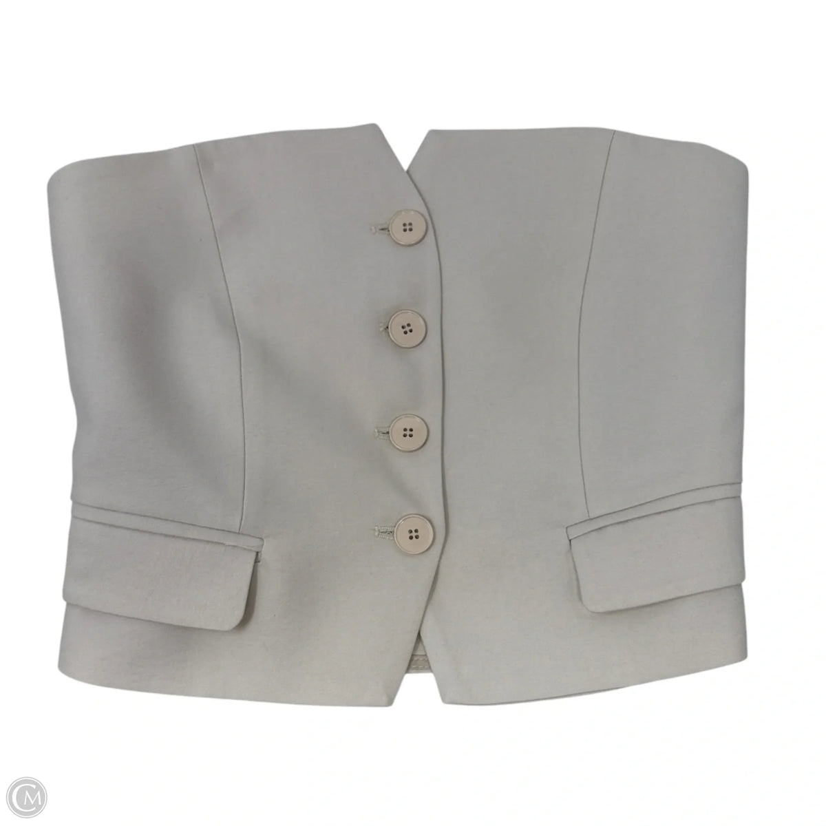 Single Breasted Strapless Vest Top By Vicolo In Cream, Size: S