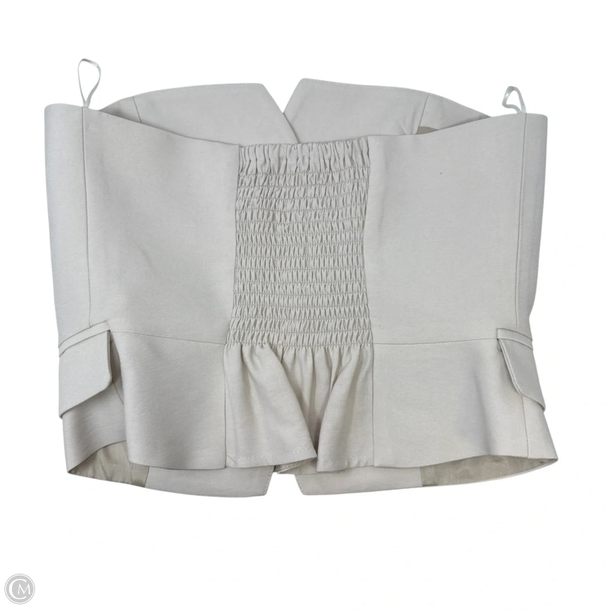 Single Breasted Strapless Vest Top By Vicolo In Cream, Size: S