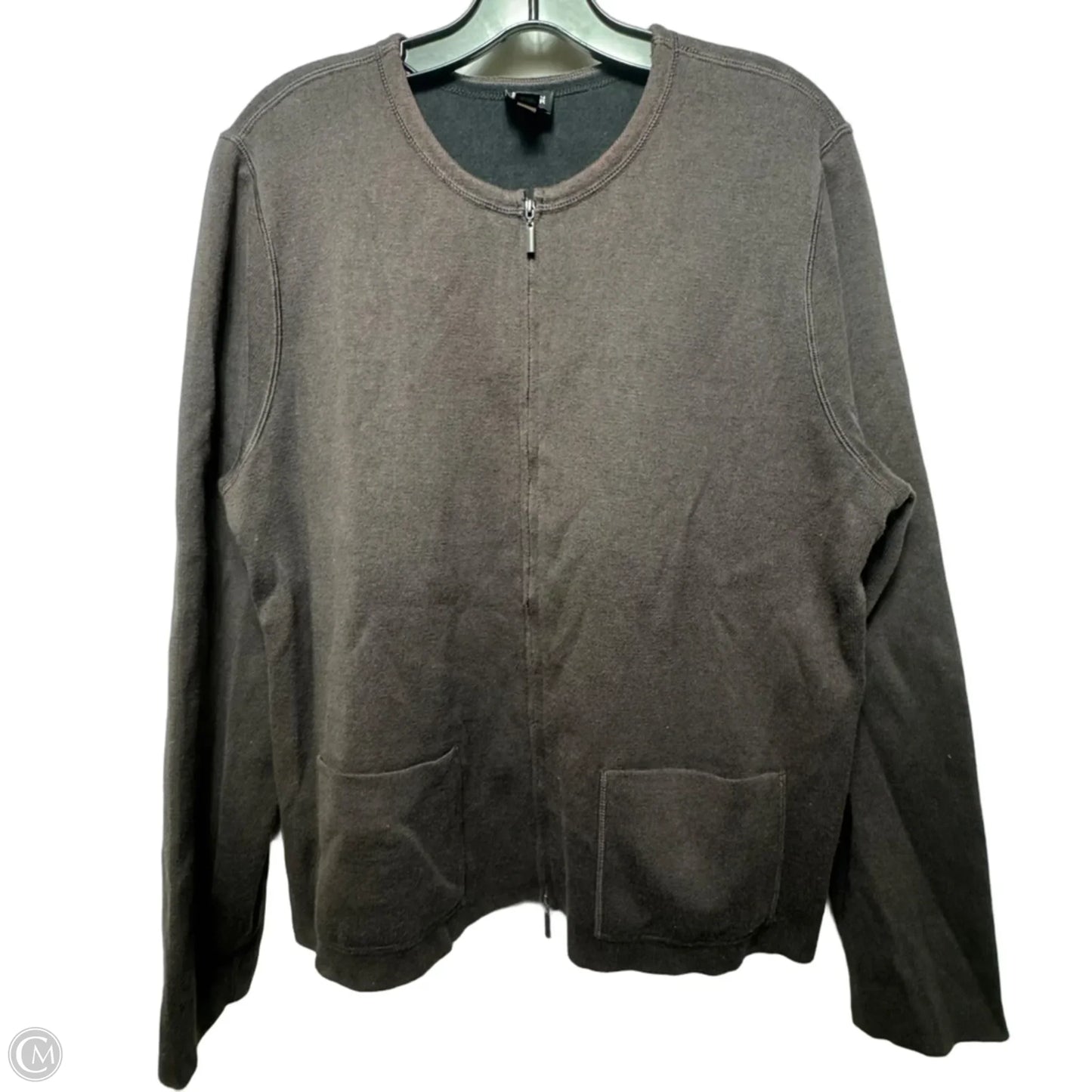 Sweater Cardigan By Eileen Fisher In Brown, Size: L