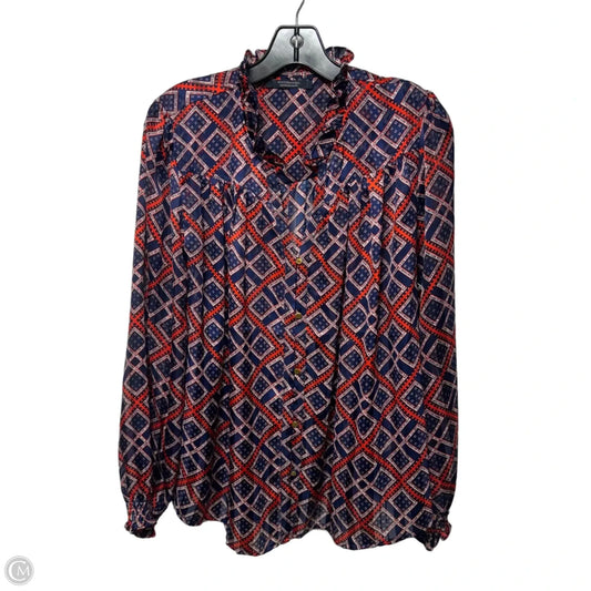 “Amsterdams Blauw” Top Long Sleeve By Scotch & Soda In Blue & Red & White, Size: L