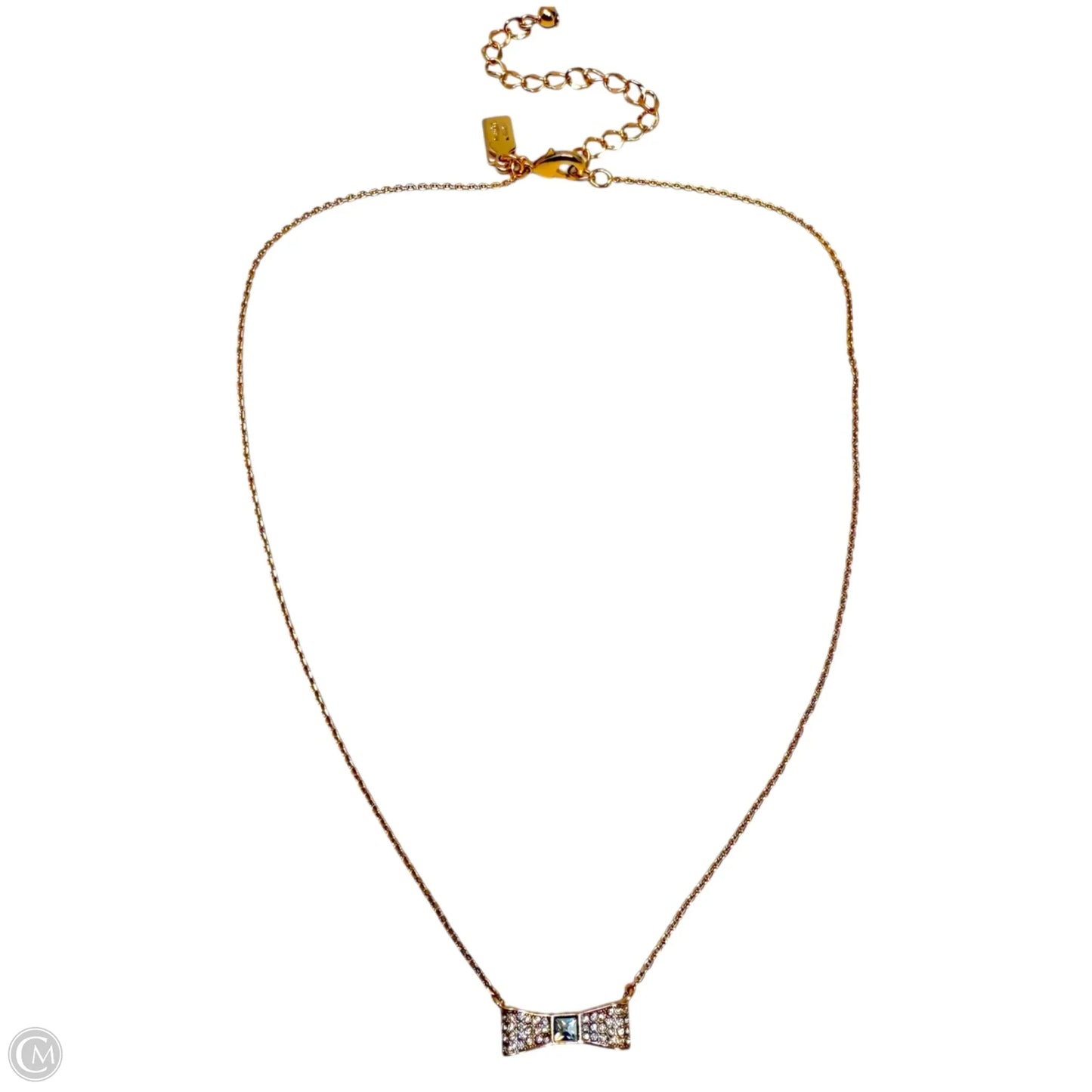 Ready Set Bow Pave Bow Mini Pendant Necklace in Clear/ Rose Gold Designer By Kate Spade