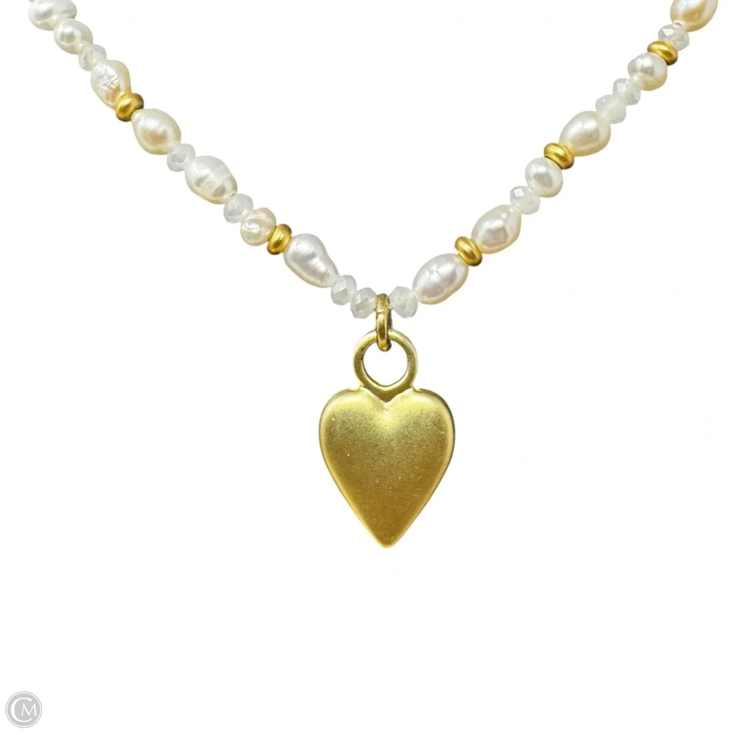 Sparkly Pearl Charm Necklace By Spartina