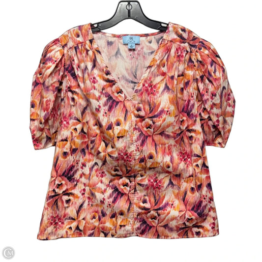 Top Short Sleeve By Cece In Multi-colored, Size: 1x