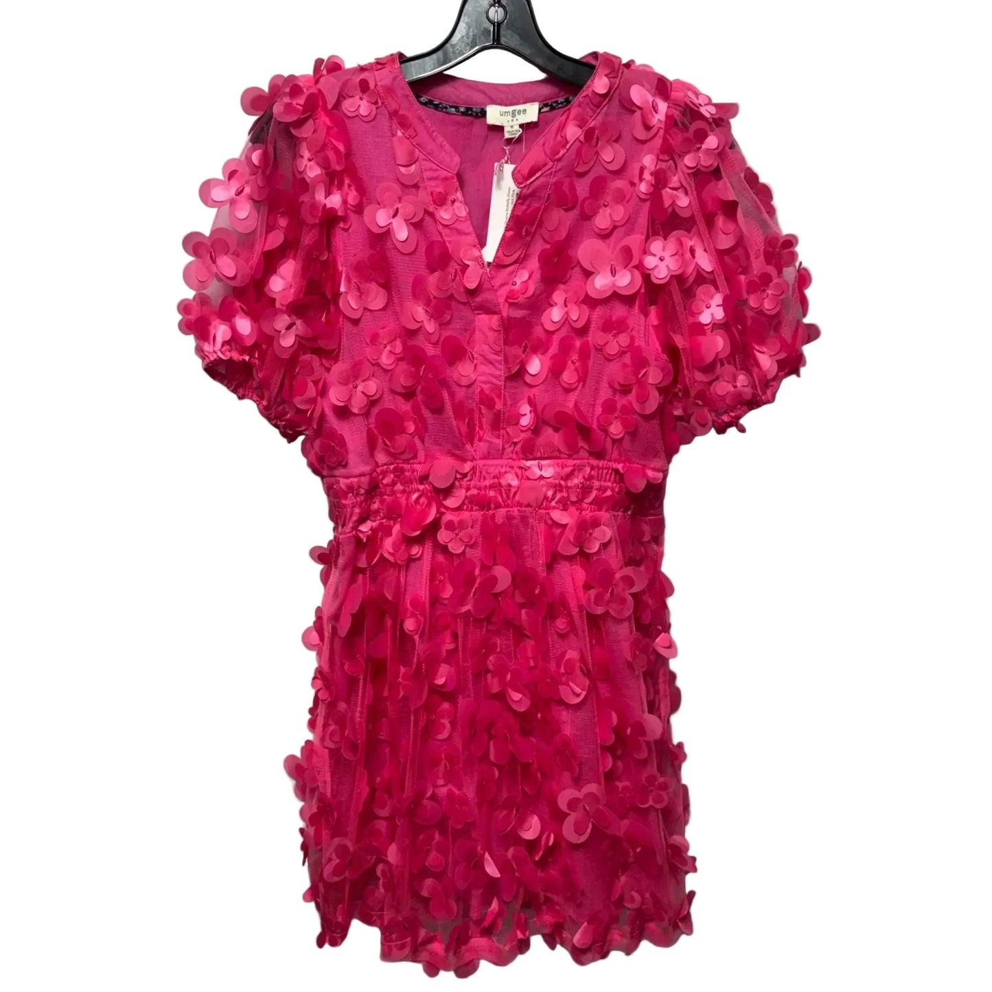 Butterfly Organza Dress Casual Short By Umgee In Pink, Size: M