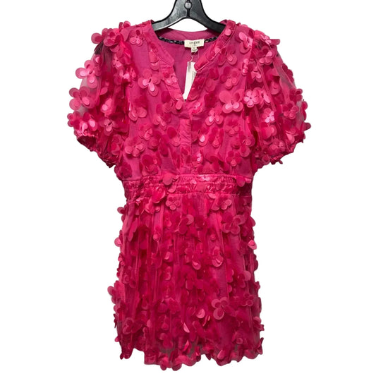 Butterfly Organza Dress Casual Short By Umgee In Pink, Size: M