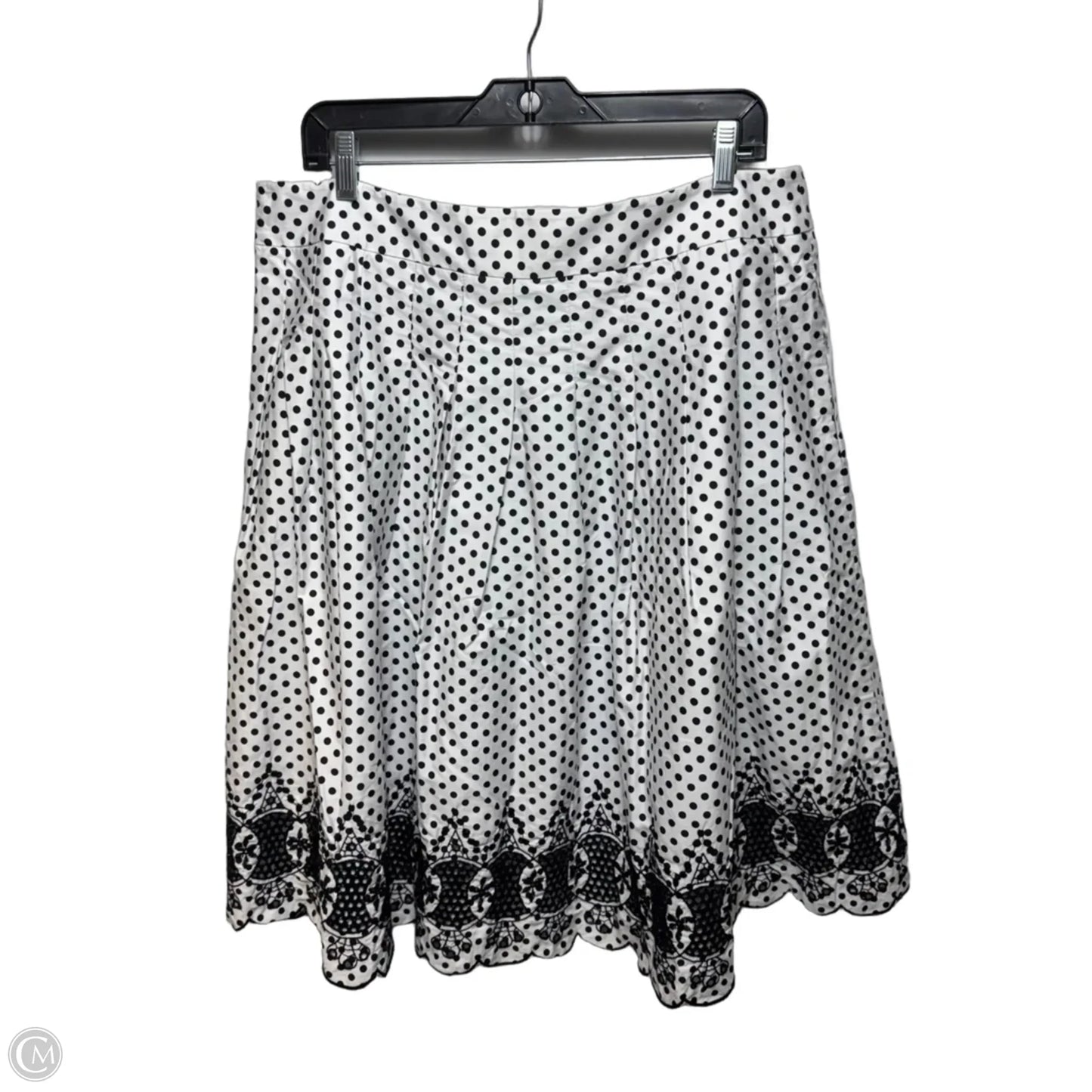 Polka Dot Pleated Midi Skirt with Embroidered Lace Trim
By Talbots In Polkadot Pattern, Size: 16