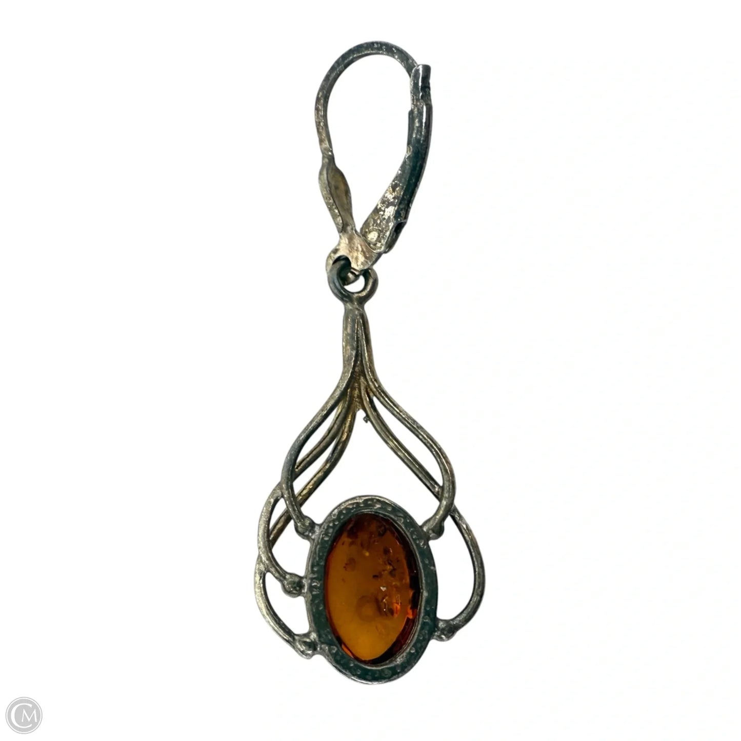 Sterling Silver & Baltic Amber Drop Earrings