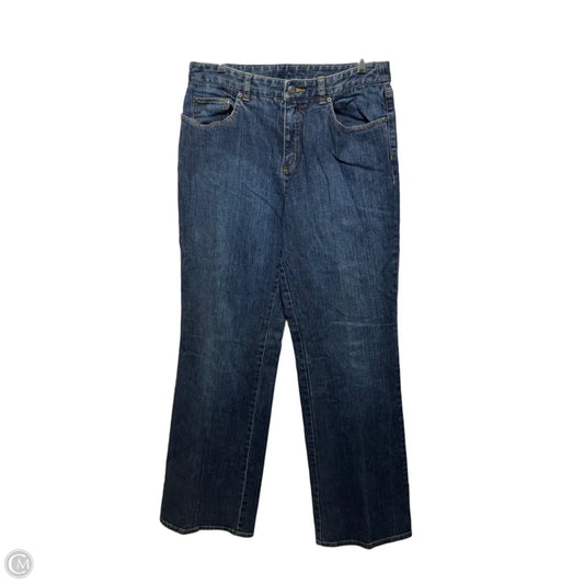 Jeans Wide Leg By Talbots In Blue Denim, Size: 10 Long