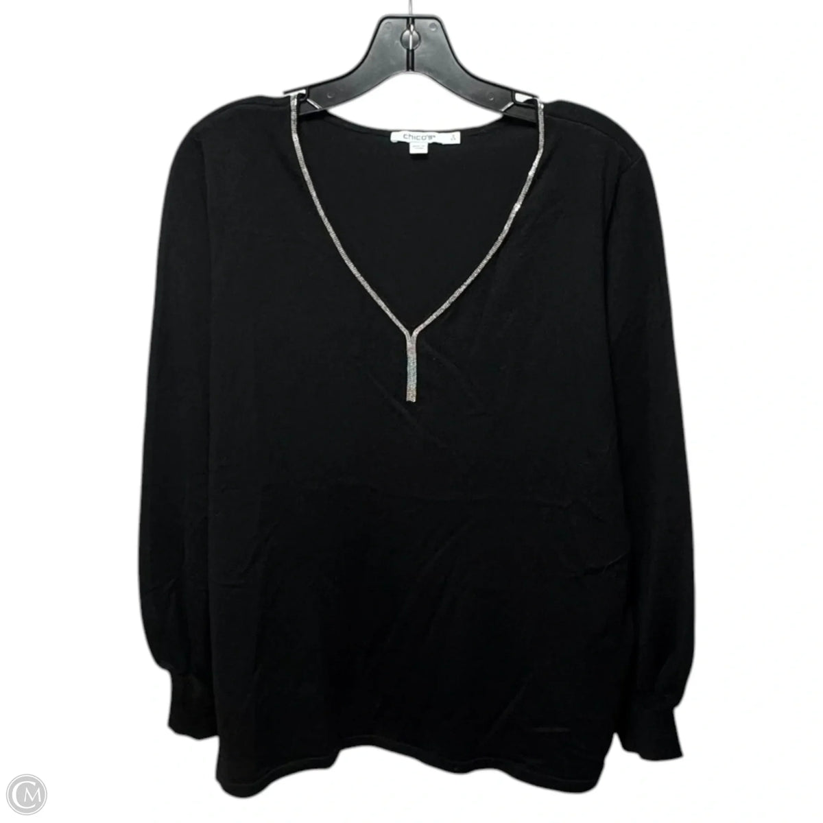 Pullover Sweater By Chicos In Black, Size: 12
