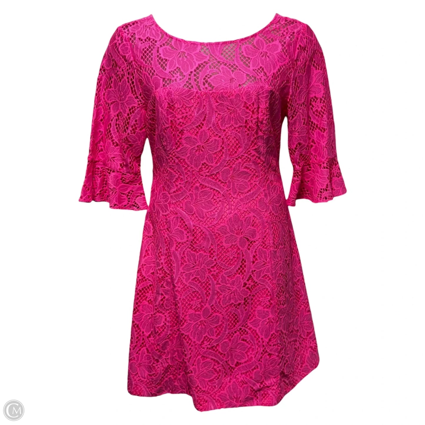 Allyson Dress Designer By Lilly Pulitzer In Pink Tropics Floral Vine Lace, Size: 14