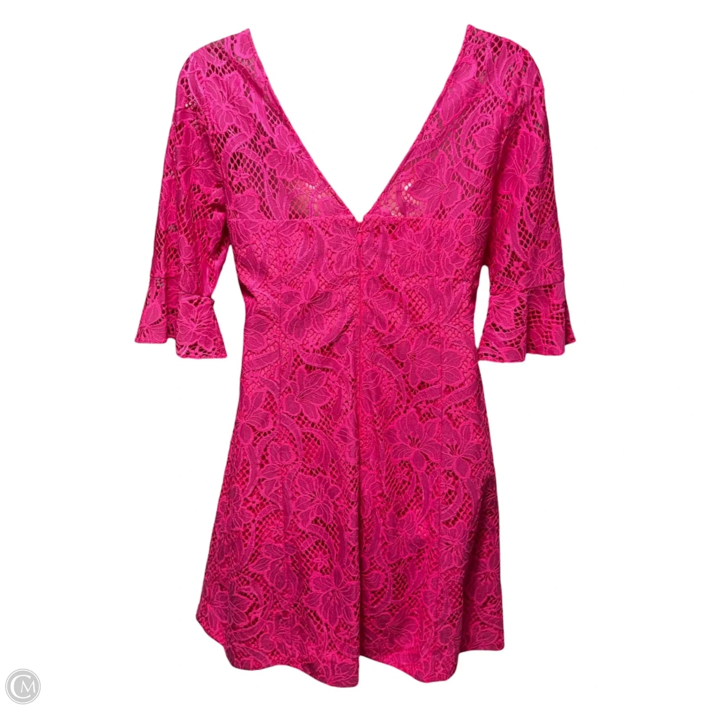 Allyson Dress Designer By Lilly Pulitzer In Pink Tropics Floral Vine Lace, Size: 14