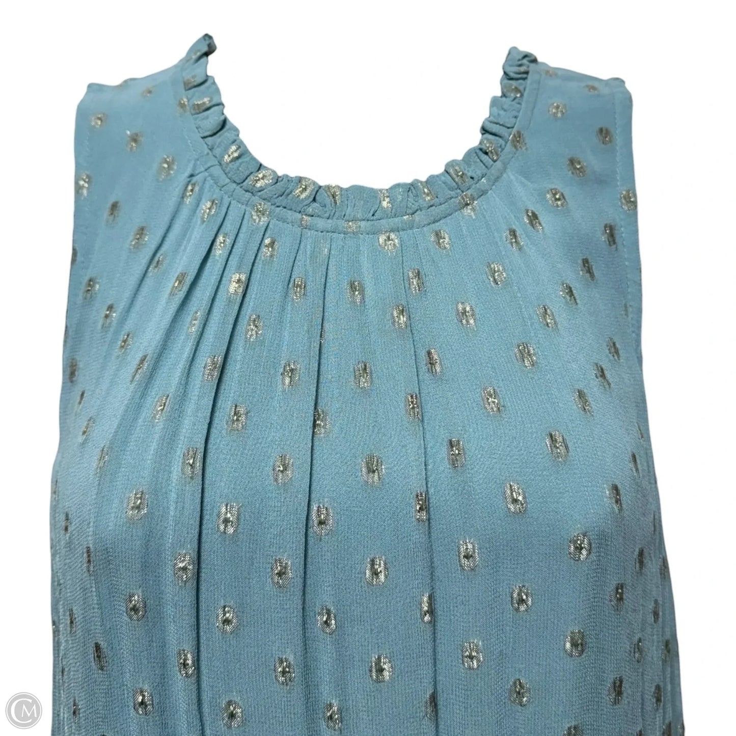 Dress Casual Midi By Anthropologie In Blue & Gold, Size: XS