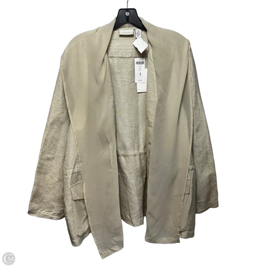 Sophie Silk & Linen Scarf Jacket By Chicos In Cream, Size: 16