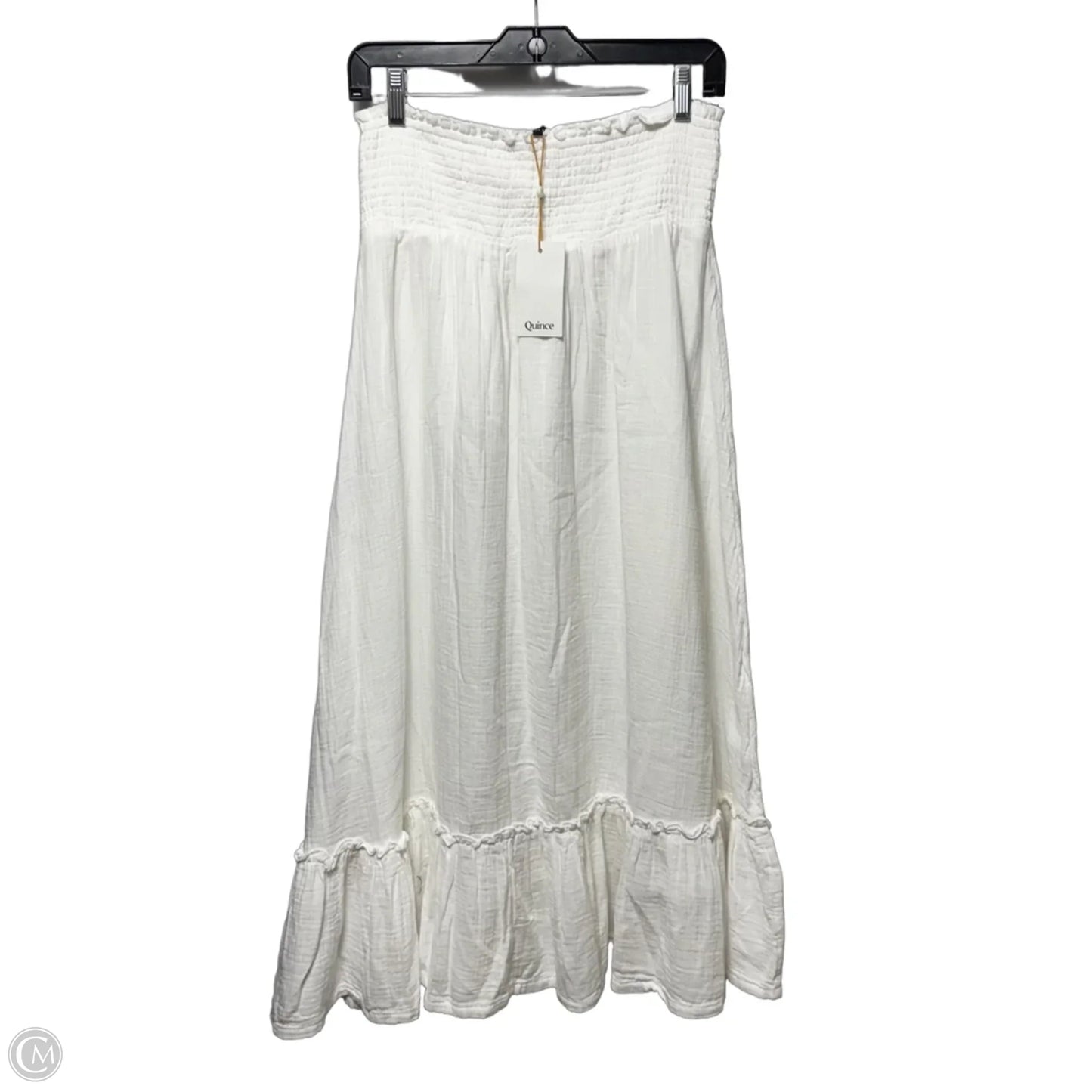 Organic Cotton Gauze Smocked Maxi Skirt By Quince In White, Size: XS