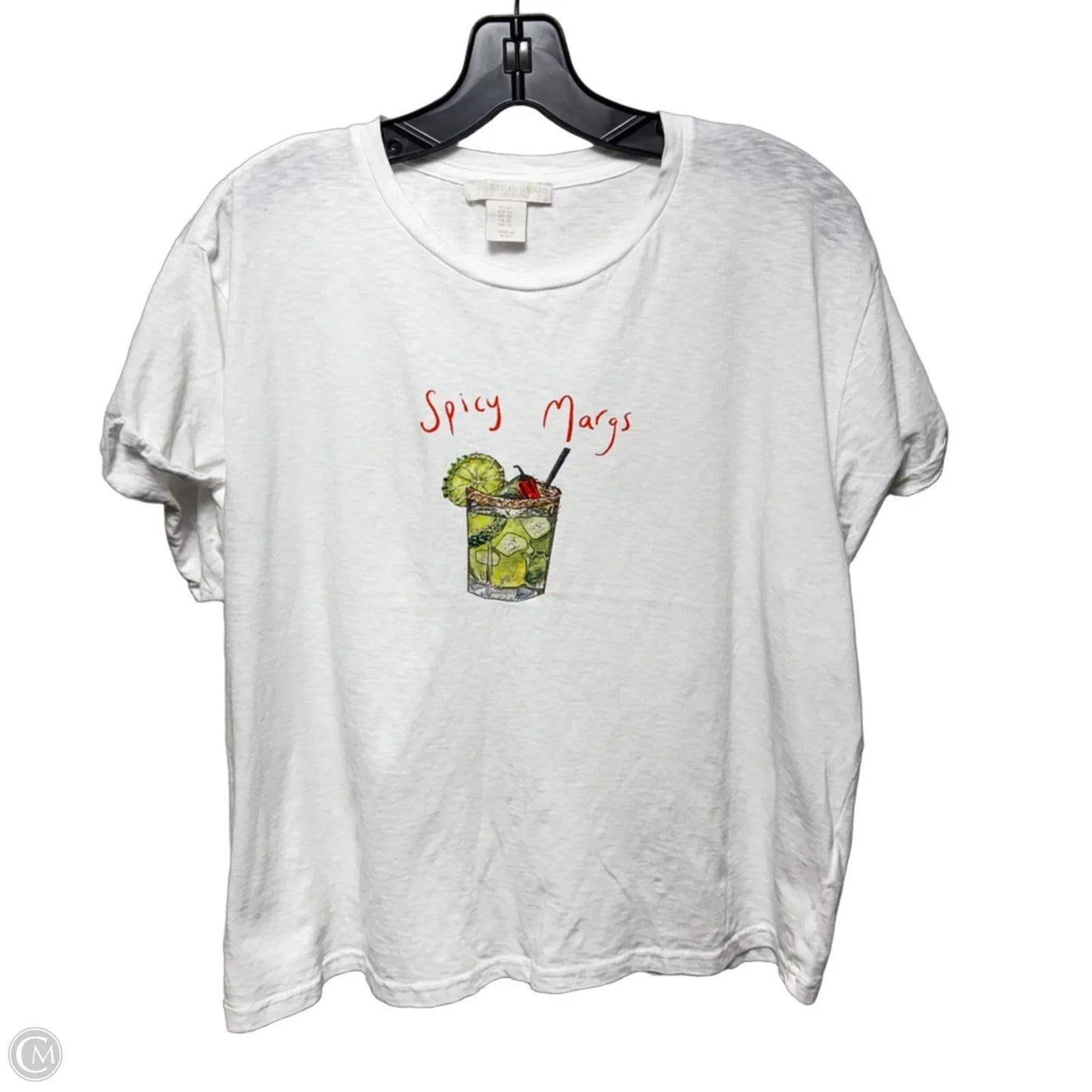 Spicy Margs Beaded Top Short Sleeve By Christian Siriano In White, Size: Xl