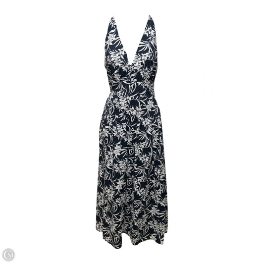 Poplin Smocked Halter Midi Dress By Madewell In Black & White, Size: 4
