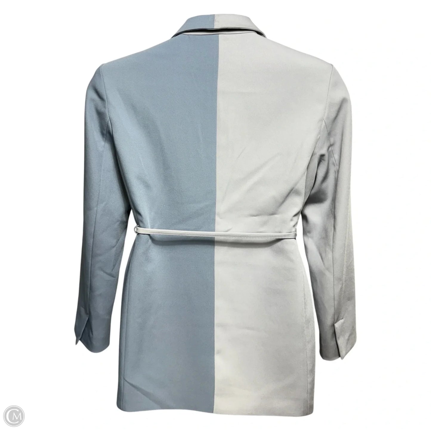 Molly Color Block Blazer By Black Label In Grey & Blue, Size: S