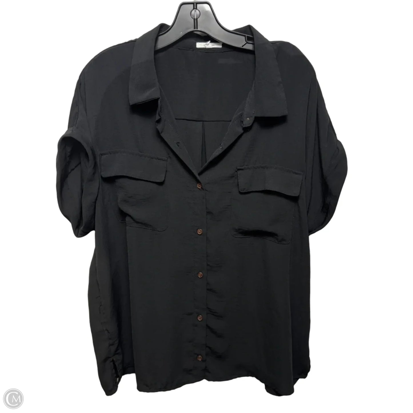 Top Short Sleeve By Maurices In Black, Size: Xxl