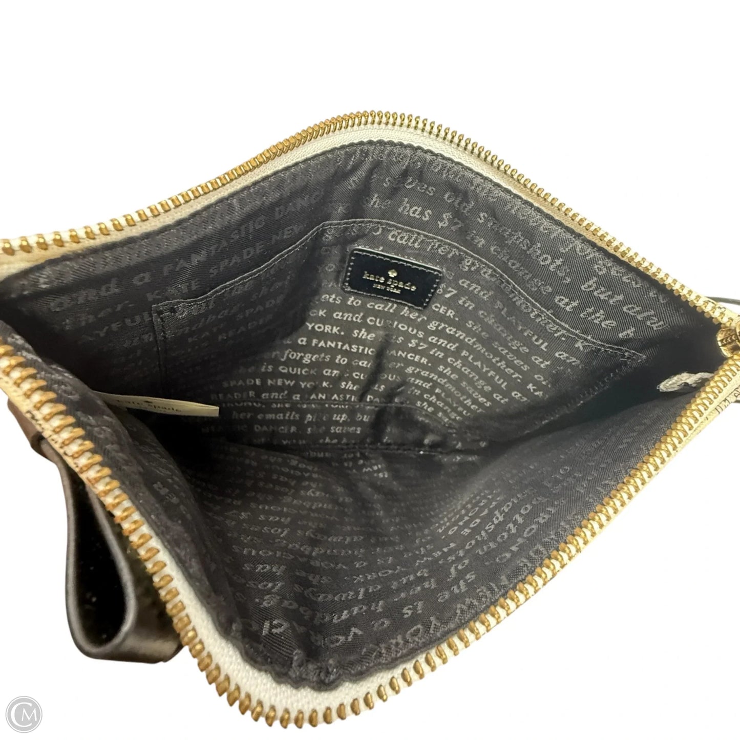 Ooh La La Bella Newspaper Pouch ClutchDesigner By Kate Spade, Size: Large