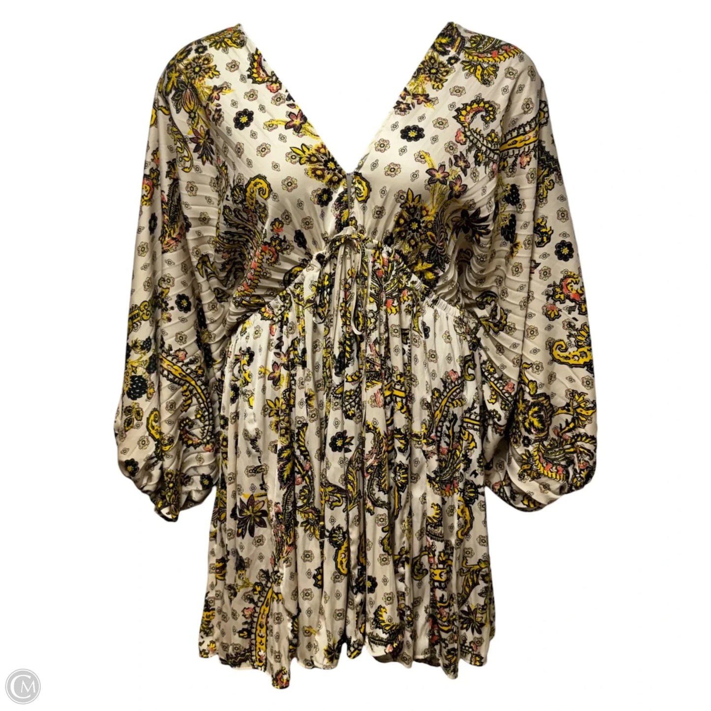 Arzel Mini Dress By Free People In Cream & Yellow, Size: M