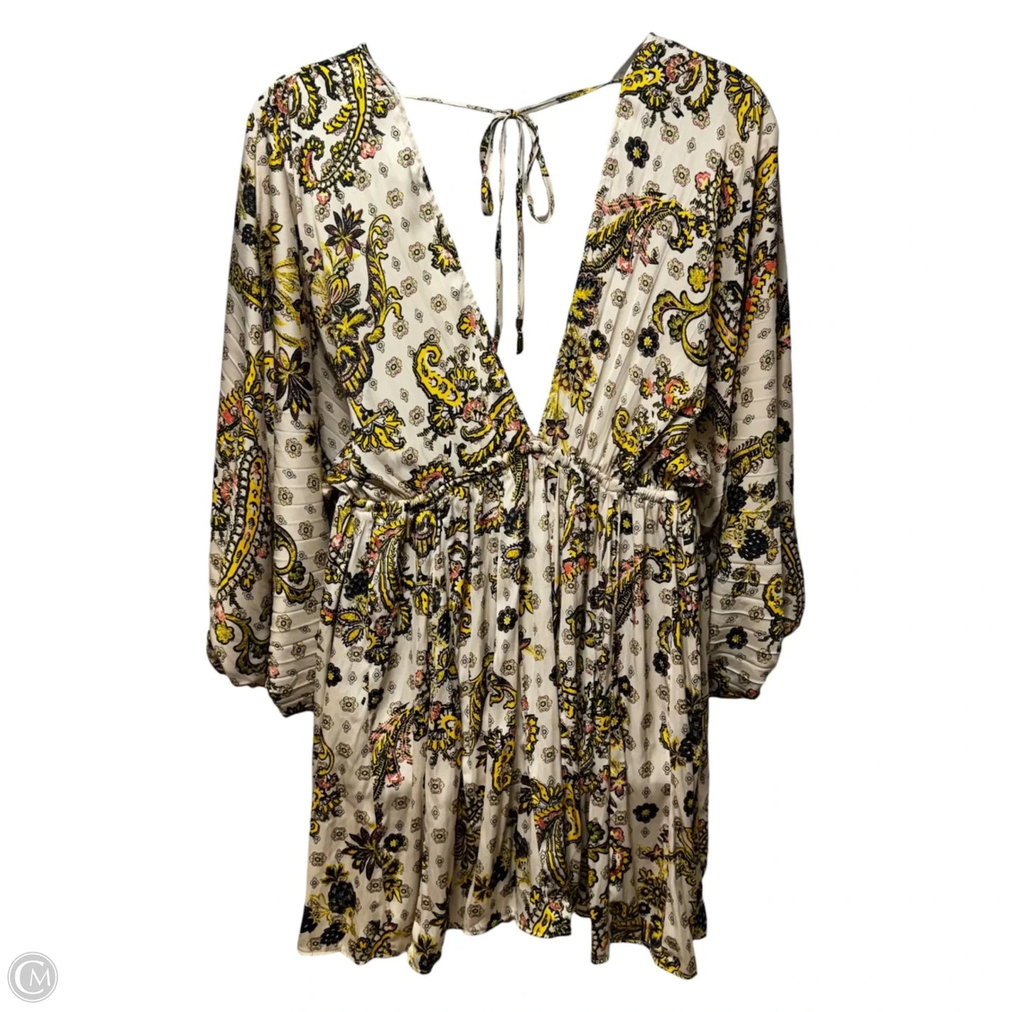 Arzel Mini Dress By Free People In Cream & Yellow, Size: M