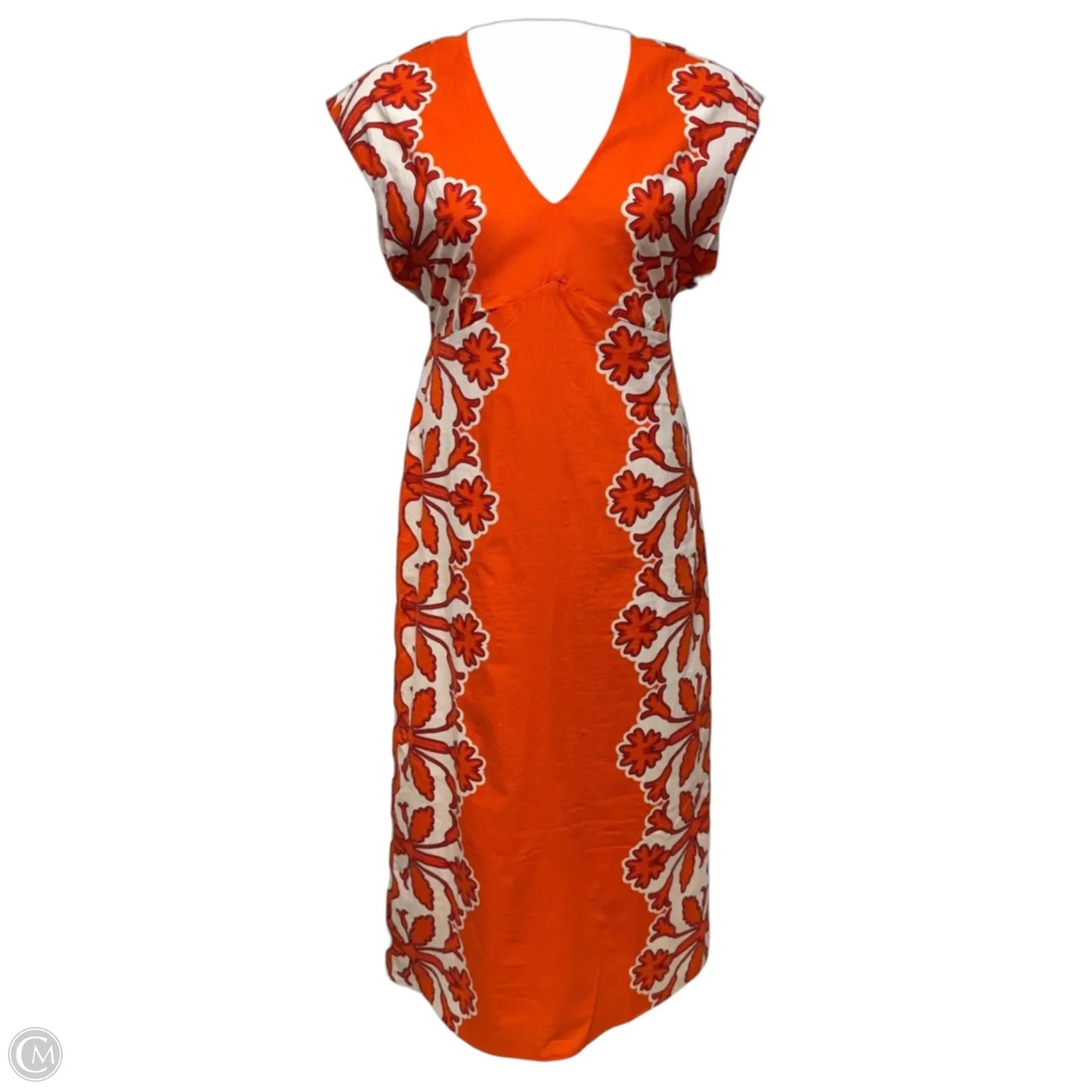 Dress Casual Maxi By Anna Cate In Orange & White, Size: L