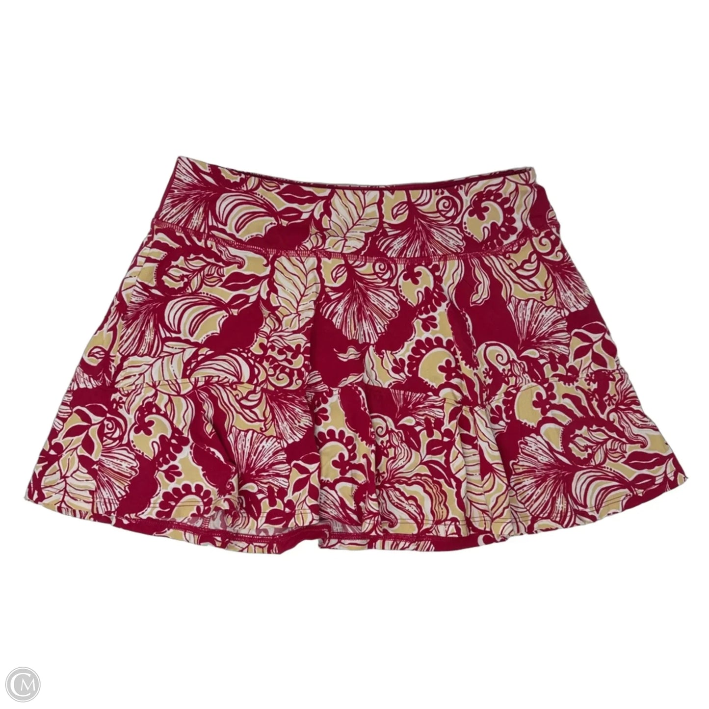 Athletic Skort Designer By Luxletic Lilly Pulitzer In Red & Tan, Size: Xs