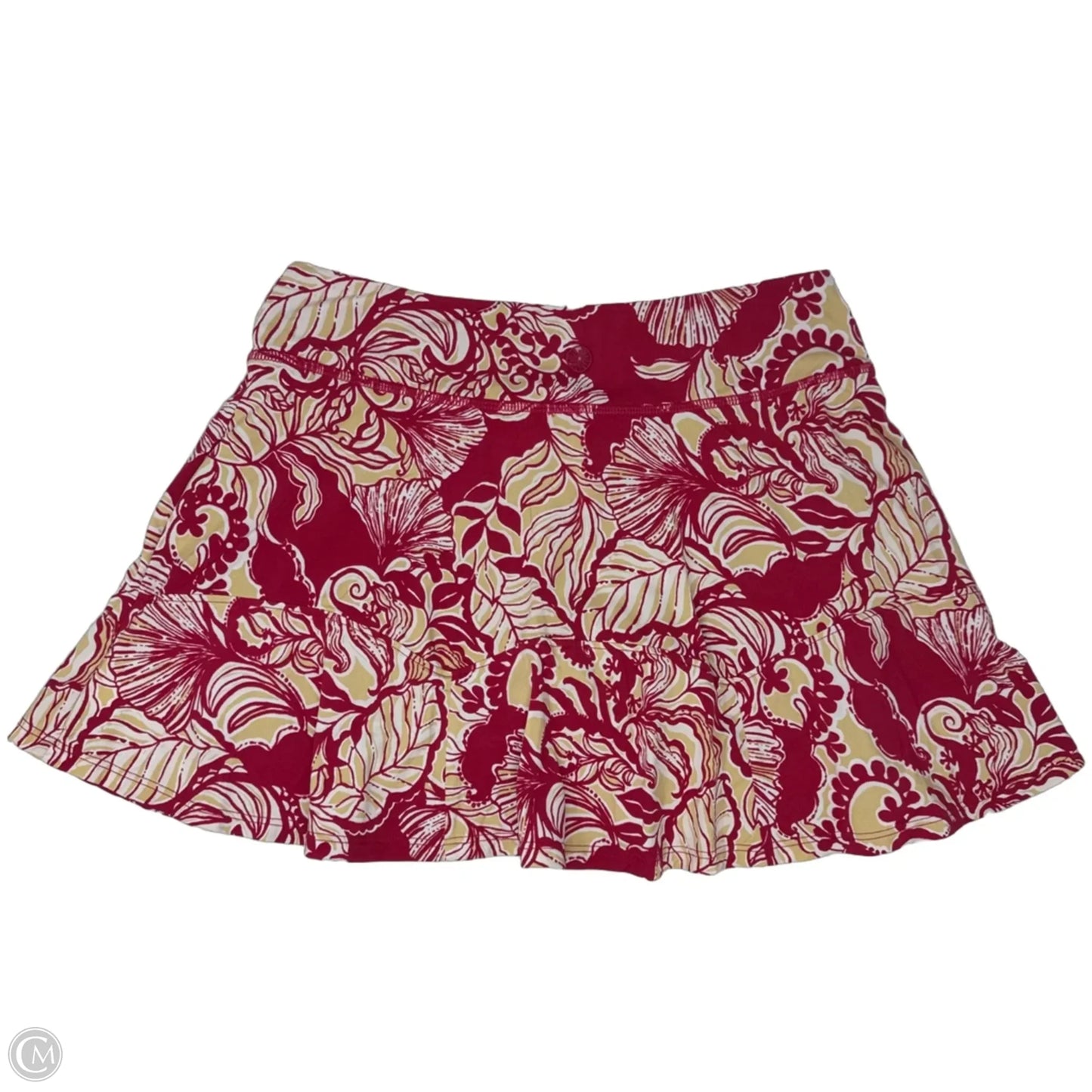 Athletic Skort Designer By Luxletic Lilly Pulitzer In Red & Tan, Size: Xs