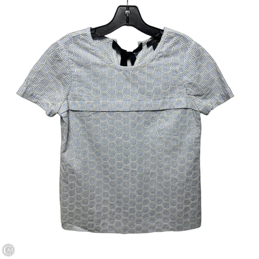 Top Short Sleeve By J. Crew In Blue & Cream, Size: 2