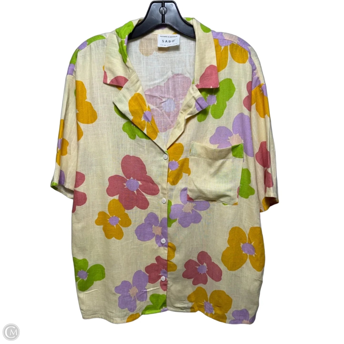 Oversized Top Short Sleeve By Sabo In Floral Print, Size: Xs