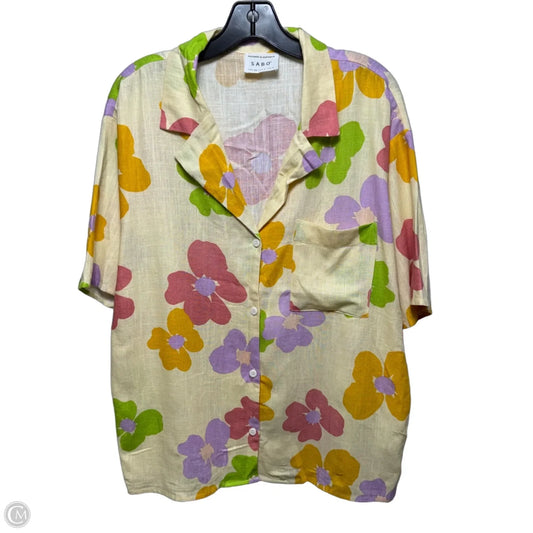 Oversized Top Short Sleeve By Sabo In Floral Print, Size: Xs