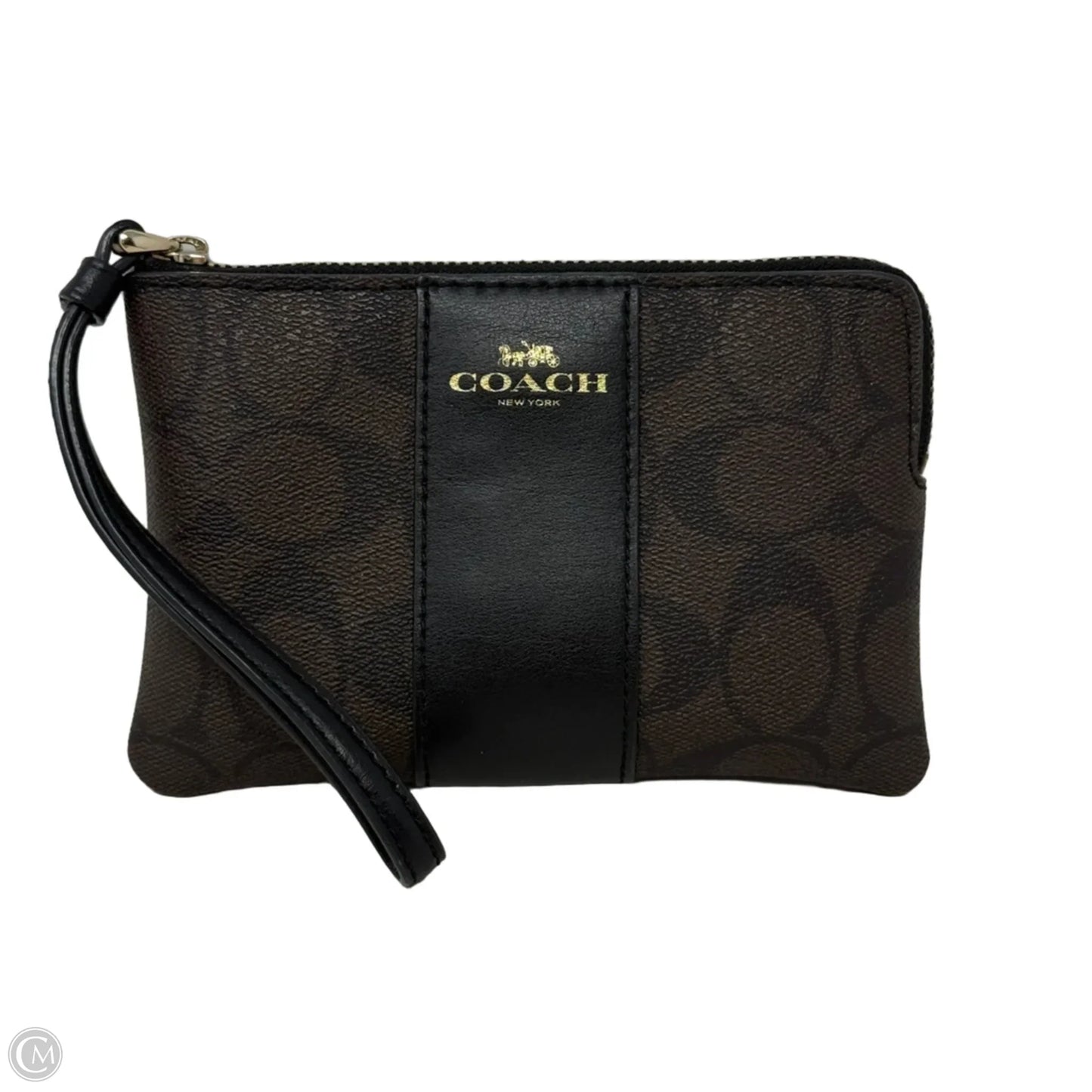 Corner Zip Wristlet Designer By Coach, Size: Small