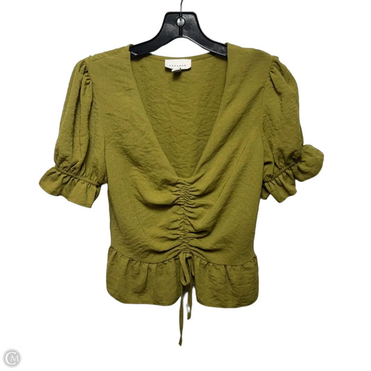 Top Short Sleeve By Top Shop In Green, Size: 4