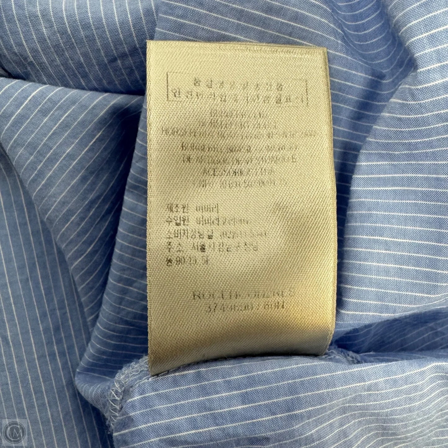 As Is Pinstripe Cotton Button Down Shirt Luxury Designer By Burberry In Striped Pattern, Size: M