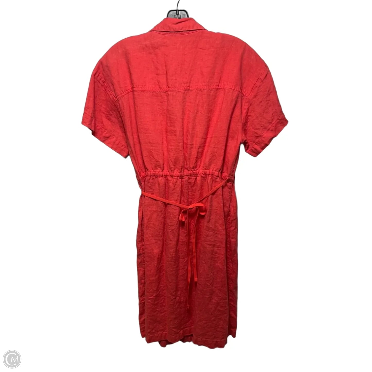 Linen Wrap Dress Casual Midi By Athleta In Coral, Size: 12